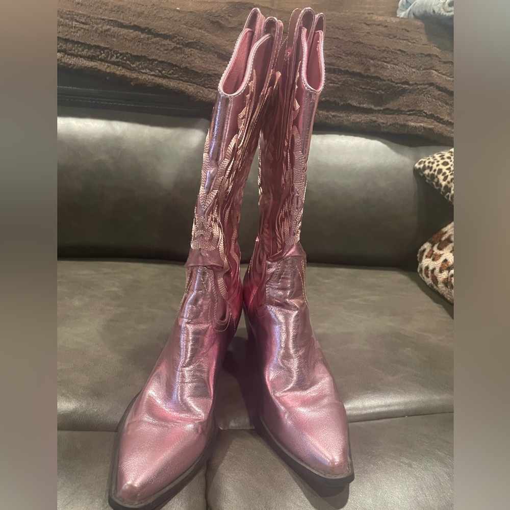 Pink Western-Style Women's Boots